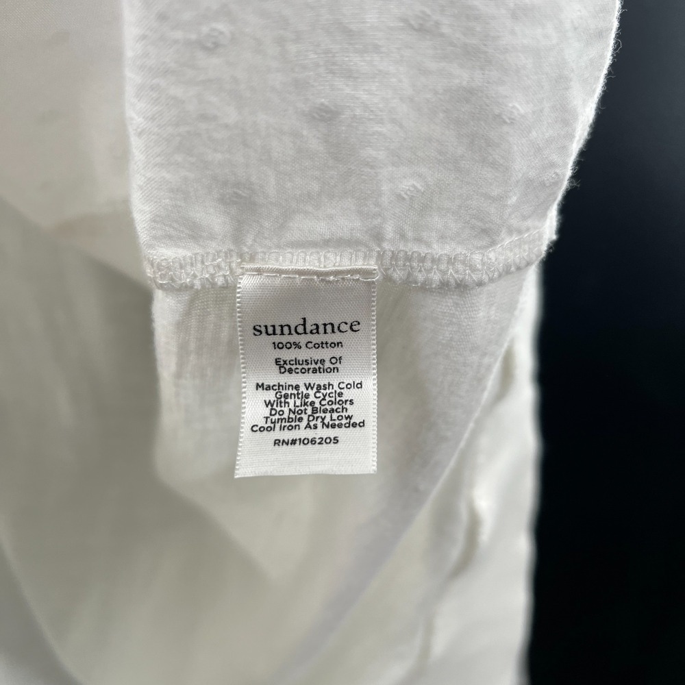 Sundance White Long Sleeve Crew Neck Top lagenlook boho coastal grandma XXL - Picture 5 of 8